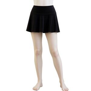 Athletic Mini Tennis Skort/Skirt with shorts – Size M – Black – High Waist